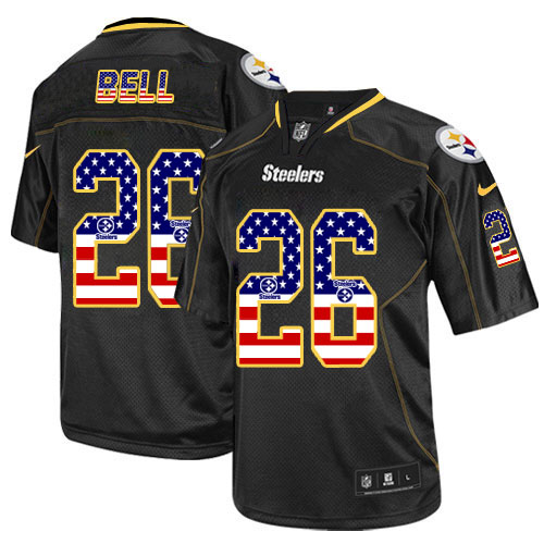 Men's Elite Le'Veon Bell Nike Jersey Black - #26 USA Flag Fashion NFL Pittsburgh Steelers